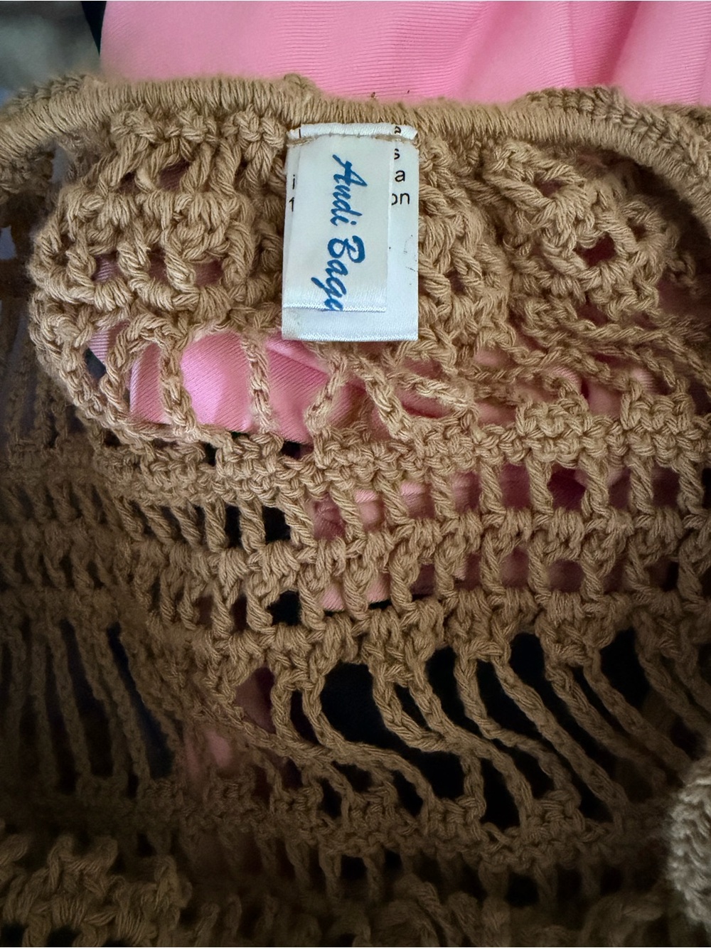 Crochet Maxi Halter Dress in Tan - Picture 4 of 4